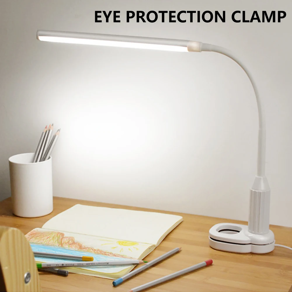24LED защитный зажим для глаз настольная лампа 5 Вт 500 лм плавное затемнение гибкая