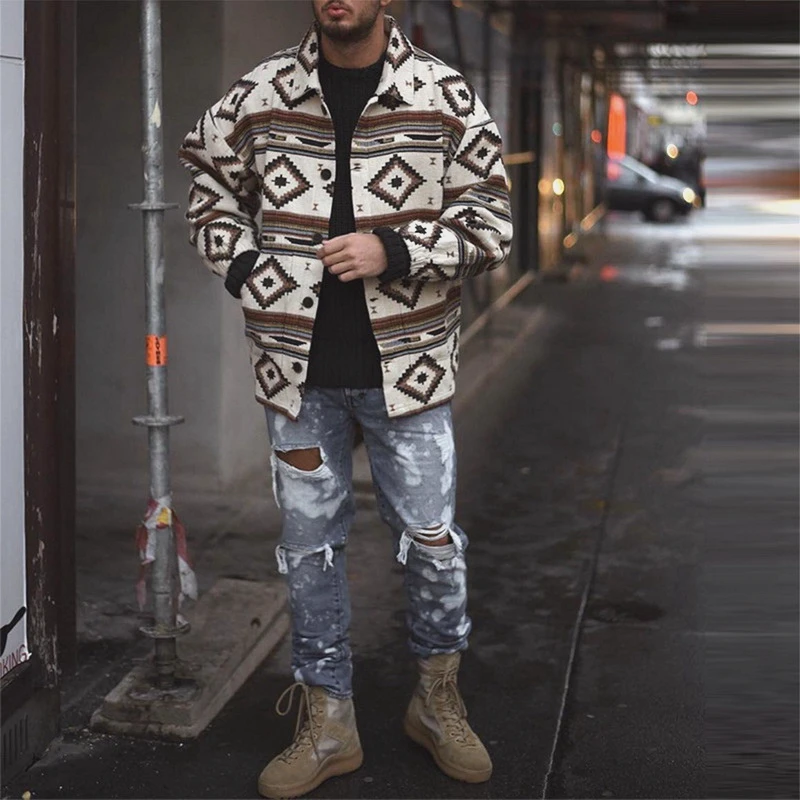 

ZOGAA 2021 New Men Coats Europe America Autumn Winter Jacket Thickening Youth Lapel Trend Fashion Casual Printed Jacket Men's