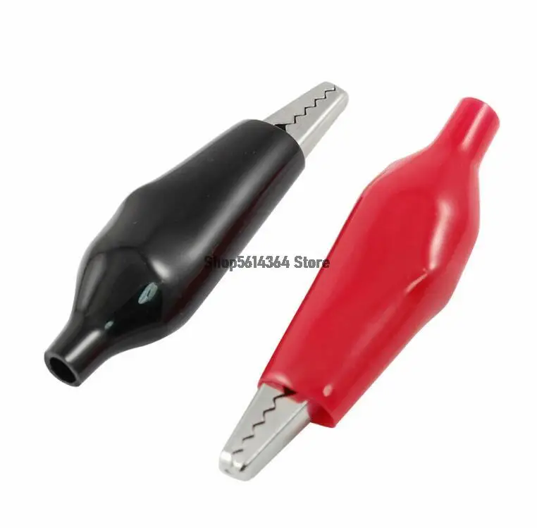 

10 Pcs Insulated Electrical Alligator Clips 28mm/35mm/45mm Length Black Red Clamps