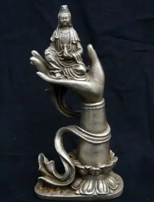 Продуманная искусственная серебряная статуя Kwan Yin|Статуи и скульптуры| |