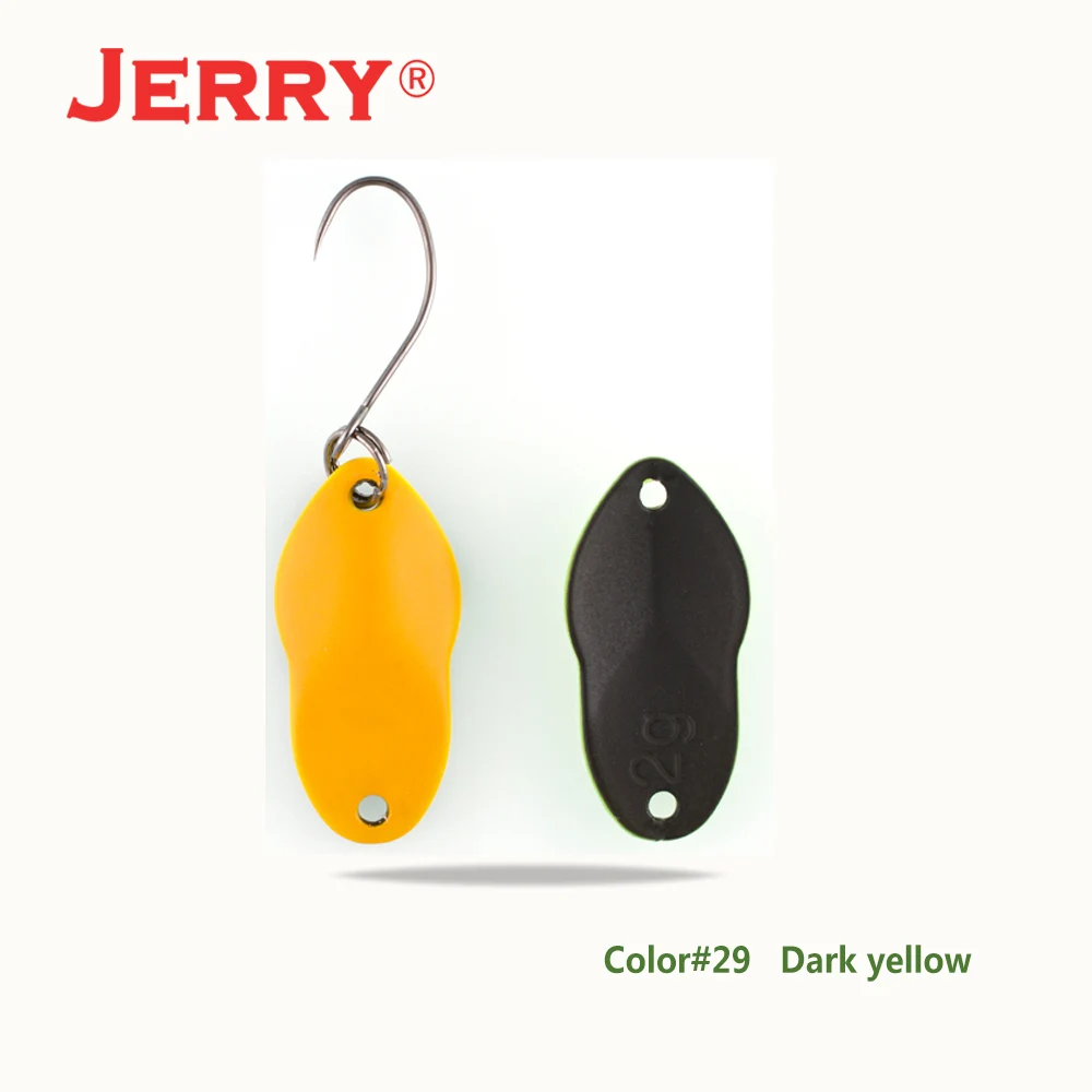 Dark yellow Jerry 2 г 3 г микро рыболовные приманки сверхлегкие латунные металлические жесткие приманки один крючок пресноводная зона форель Щука окунь ложка безделушка pesca - Цвет: Dark yellow