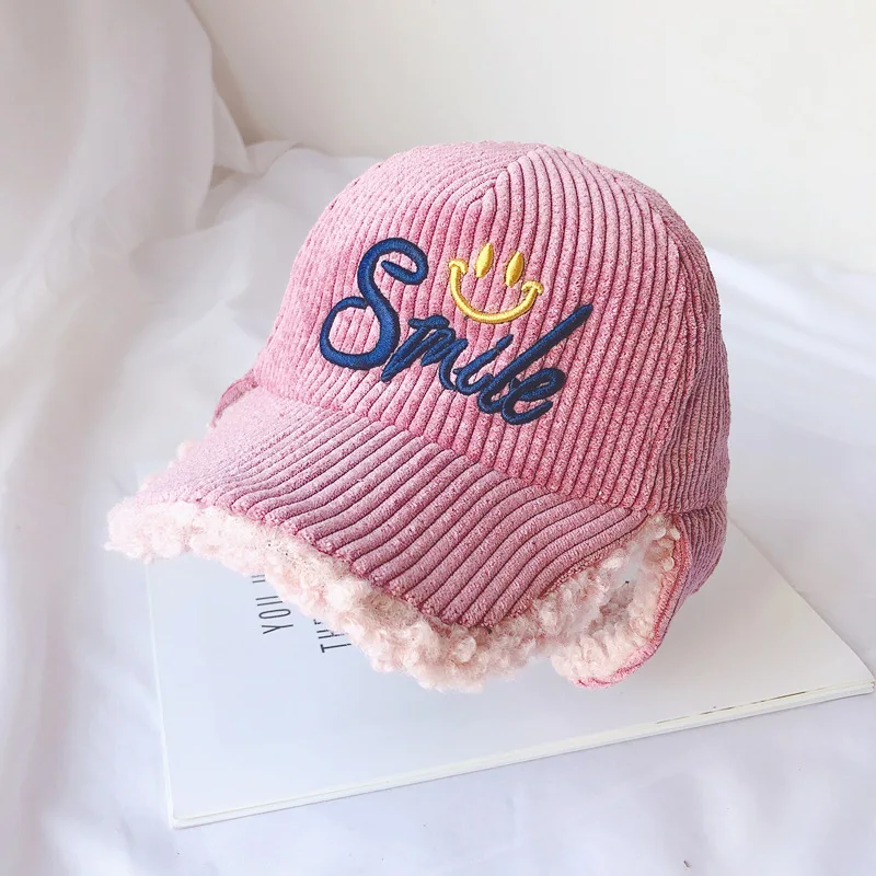 Бейсболка Doitbest для детей 2-6 лет Вельветовая Кепка в стиле хип-хоп с надписью Smile