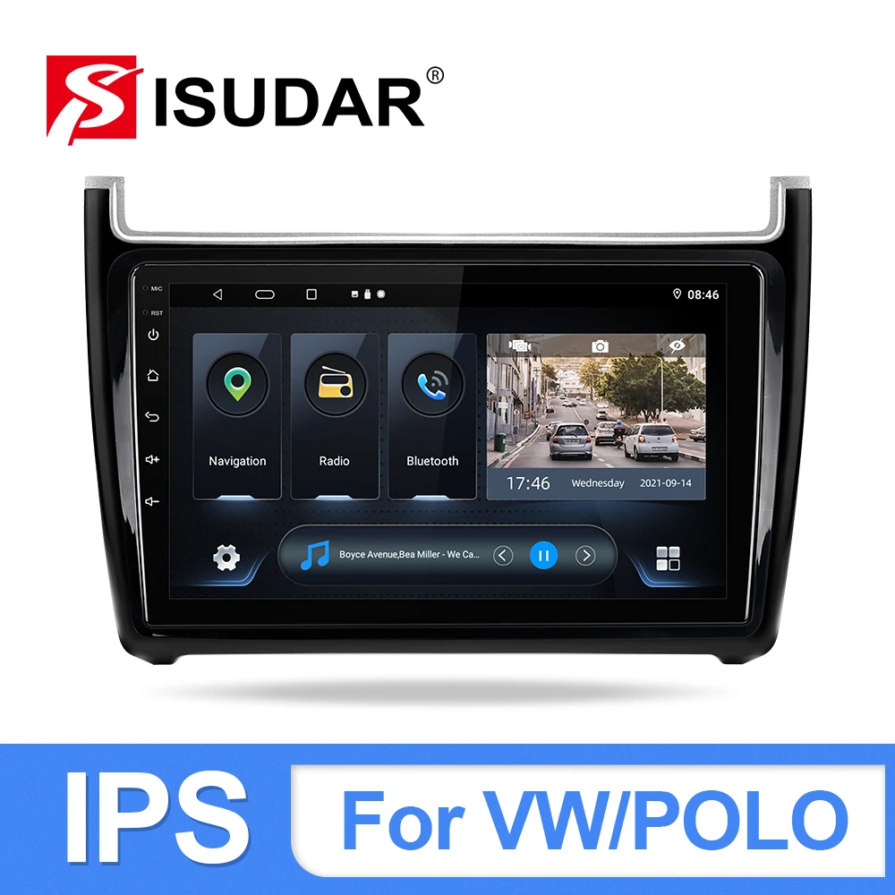 Автомагнитола ISUDAR Android 10 для VW/Volkswagen/POLO Sedan 2009-2017 навигация мультимедийная камера