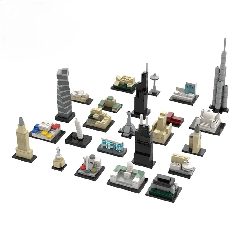 

MOC Miniature City Street View Building Block Bricks Model Kids Brain Game DIY Toys Christmas Best Gift Home Decoration Favorite