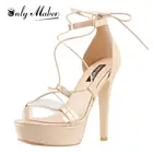 Женские босоножки Onlymaker, Розовые босоножки на шнуровке, на высоком каблуке-шпильке, большие размеры 5-15, 2020