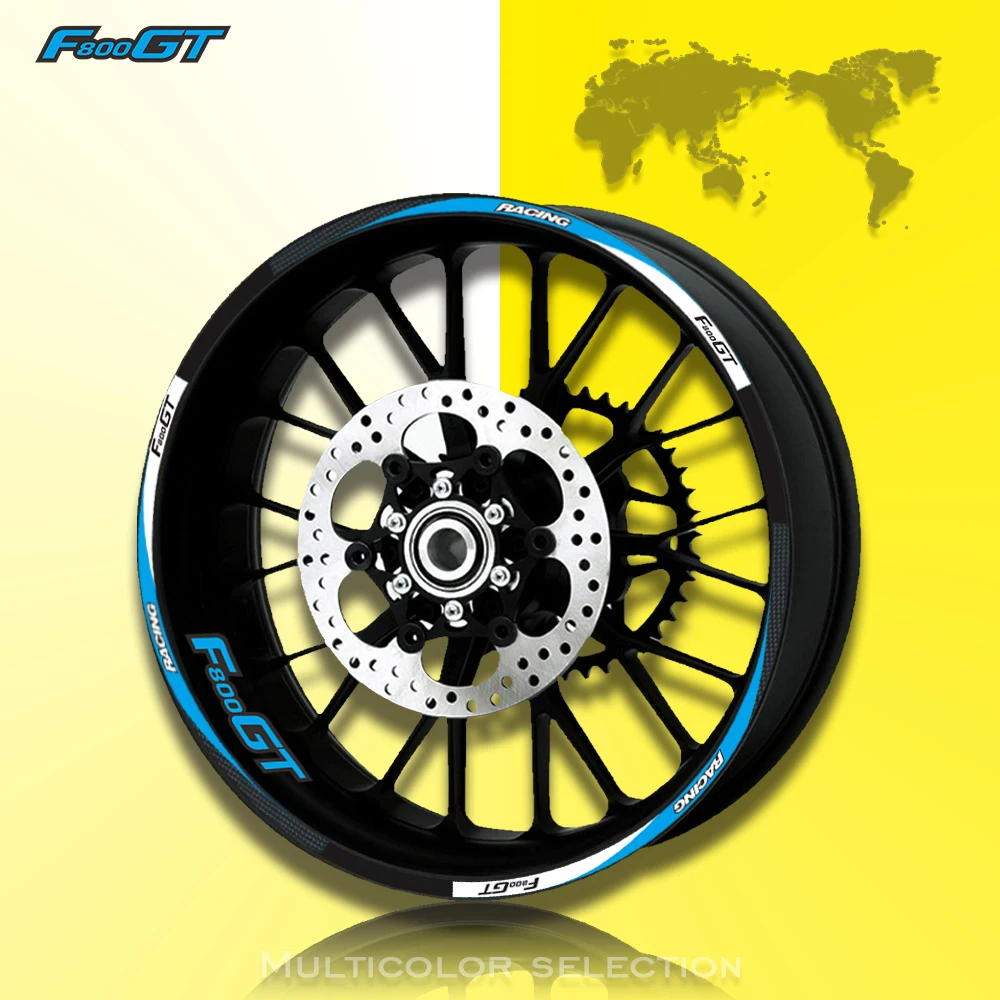 

Motorcycle front&Rear Edge Outer Rim Sticker 17inch Wheel Reflective waterproof Decals For BMW F800GT