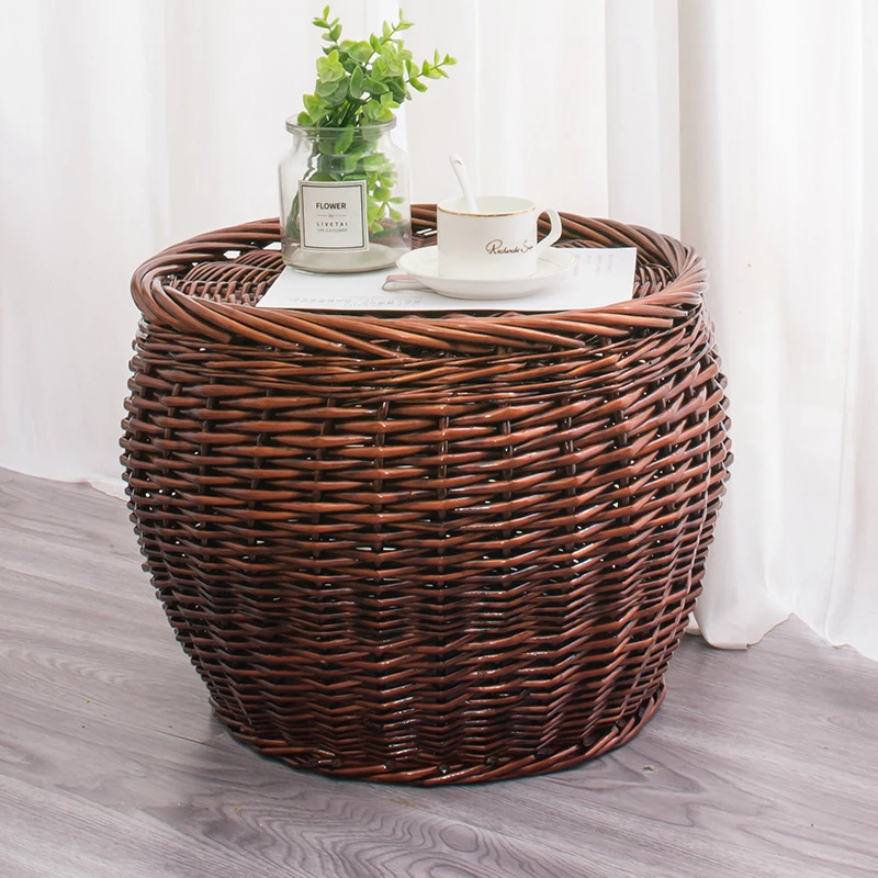 

Корзина из ротанга, в скандинавском стиле, с крышкой