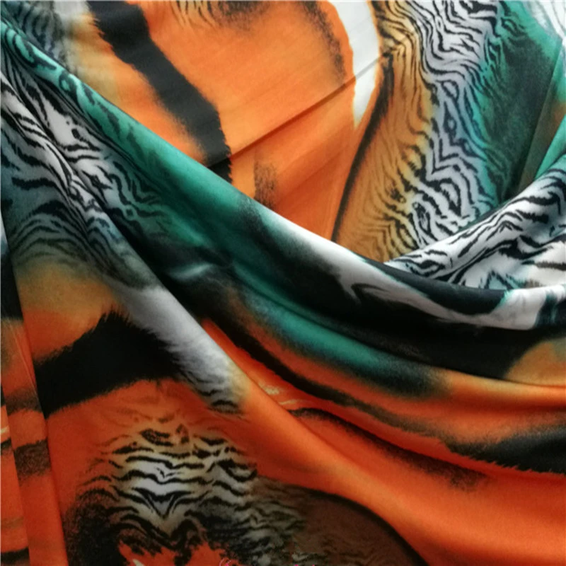 Мягкий эластичный трикотажный синий зеленый оранжевый контрастный Леопардовый