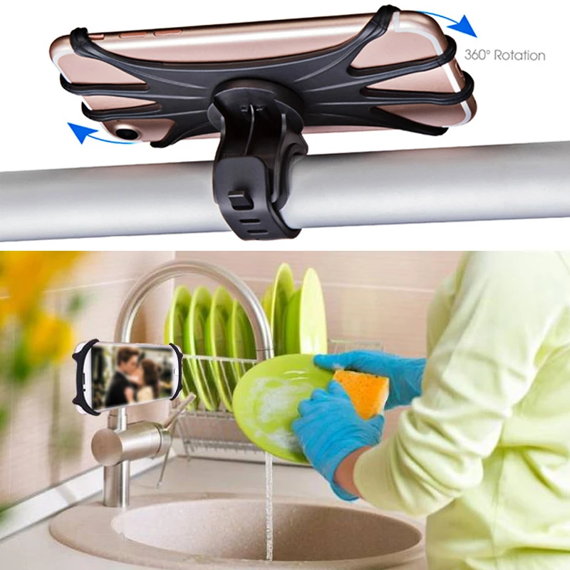 Кухонные часы Видео мобильный телефон держатель стойка Универсальный 360