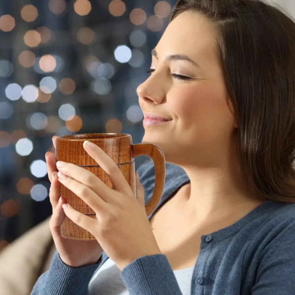 Креативная деревянная чашка в форме бочонка для питья пива чая кофе молока