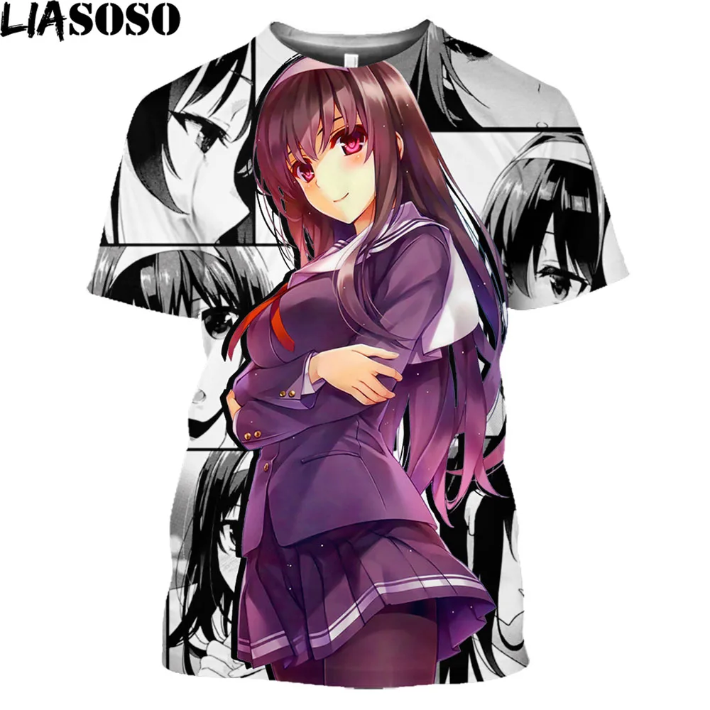 

Anime Megumi Kato Anime Cosplay Men T Shirt Eriri Spencer Sexy Girl Temptation Kawaii Clothes Japanese Streetwear Harajuku Shirt