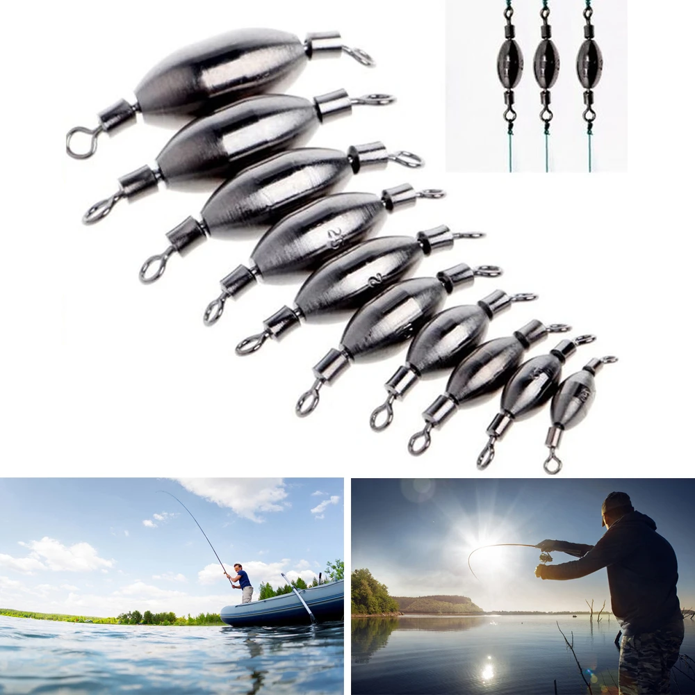 

5Pcs/Lot Copper Fishing Swivels Rolling Lead Sinker Counterweight Tackle Accessories