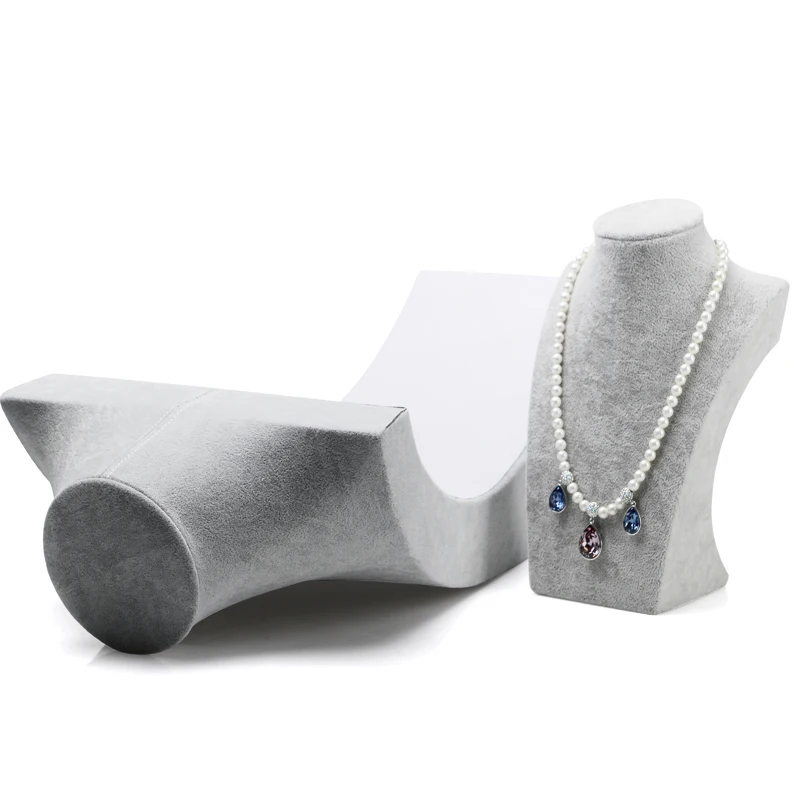 Oirlv Ice Flannel Portrait Neck Necklace Display Stand Vertical Model Jewelry Necklace Display Props