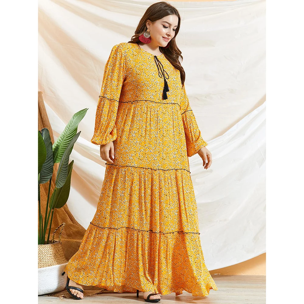 Женское платье большого размера Siskakia многослойное Плиссированное повседневное