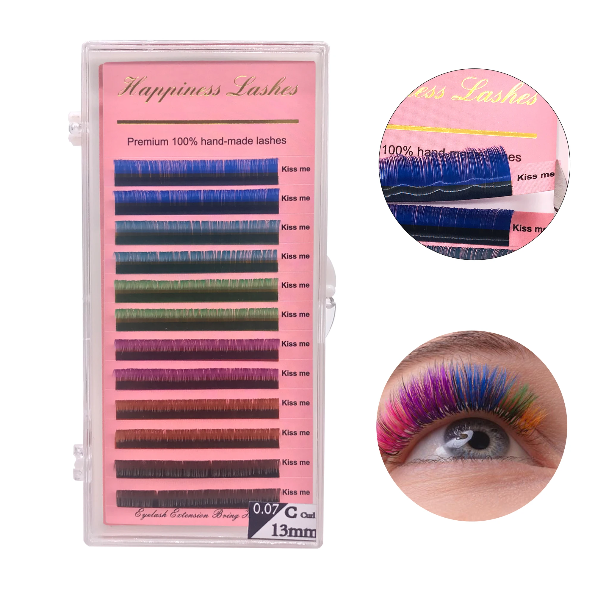 Цвета наращивание ресниц Радуга индивидуальные классические норковые Премиум 0