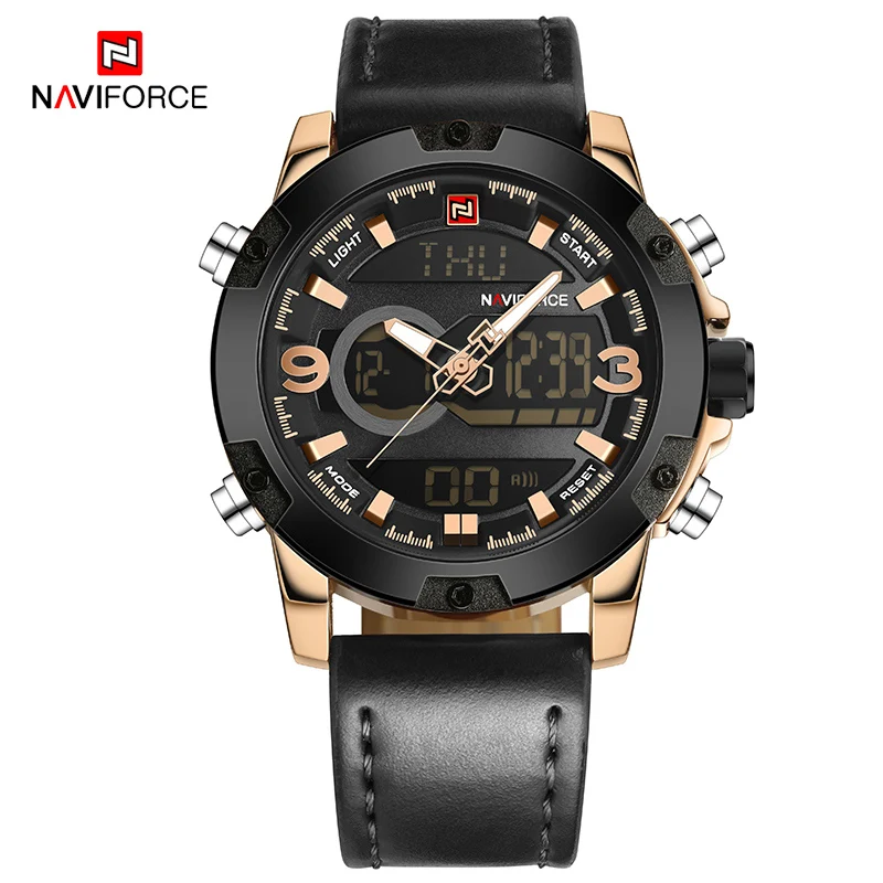 NAVIFORCE Топ люксовый бренд мужские спортивные часы мужские кварцевые светодиодный аналоговые часы мужские военные водонепроницаемые наручные часы relogio masculino - Цвет: RGB