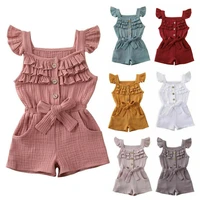 pudcoco summer toddler kids baby girls ruffle sleeve romper 2020 new soild casual one piece outfits jumpsuit