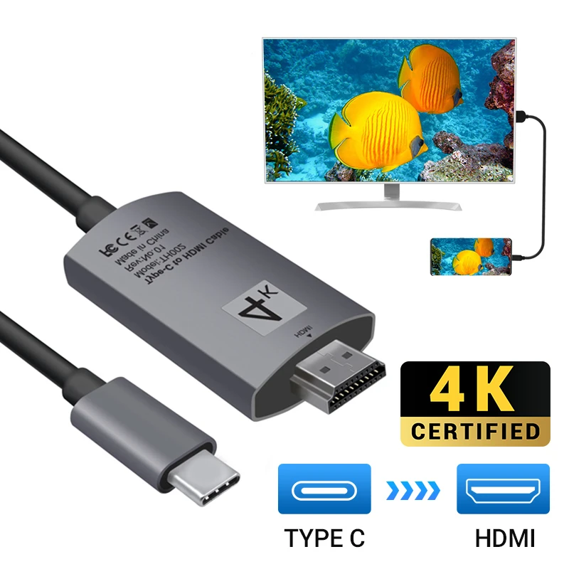 Кабель Type-C в HDMI-совместимый с 4K HD Проекционный кабель для передачи данных
