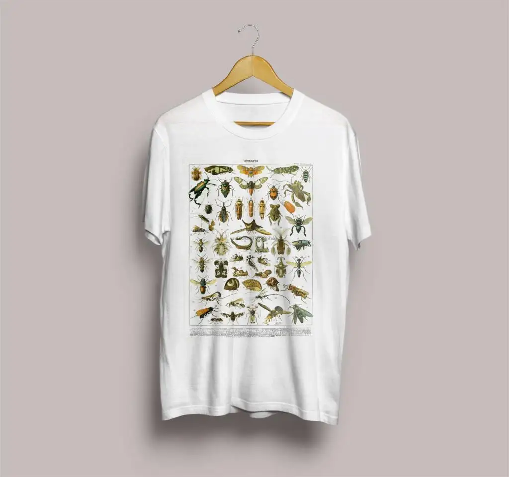 Футболка унисекс с рисунком насекомых футболка принтом винтажный принт D1| |