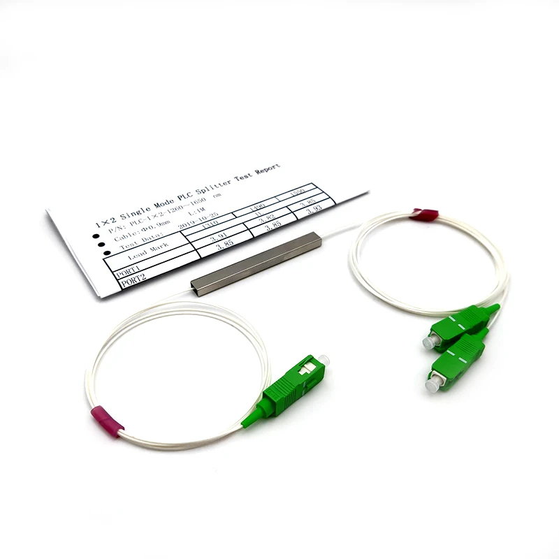 

10pcs/lot 0.9mm Steel Tube Fiber Optic PLC Splitter 1x2 SC/APC Connector