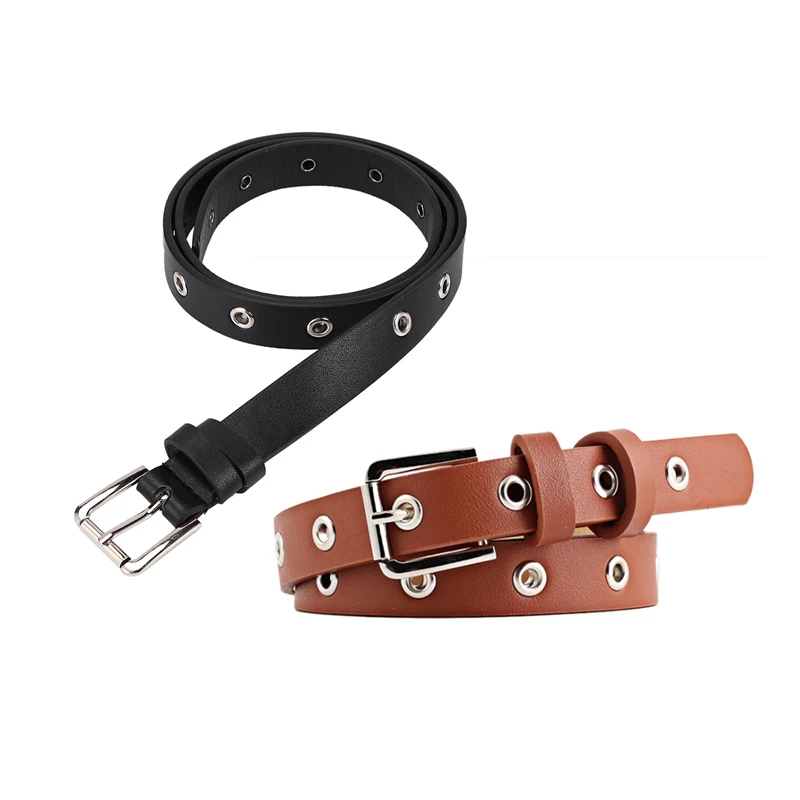 2 шт. модный готический пояс из искусственной кожи лоскутный с отверстиями