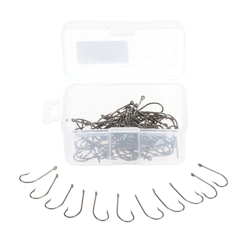 Прочные рыболовные крючки из высокоуглеродистой стали 100 шт. с зазубринами и