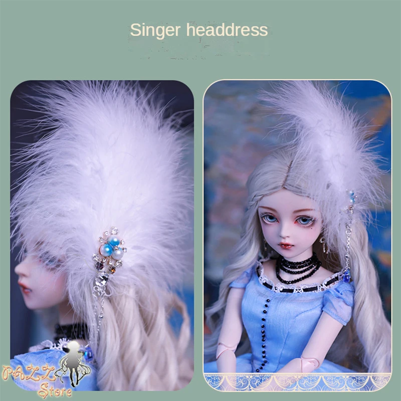 

60CM 1/3 BJD Doll Headwear Princess Crown Feather Hair Accessories Dress Up Toys Accessories Props