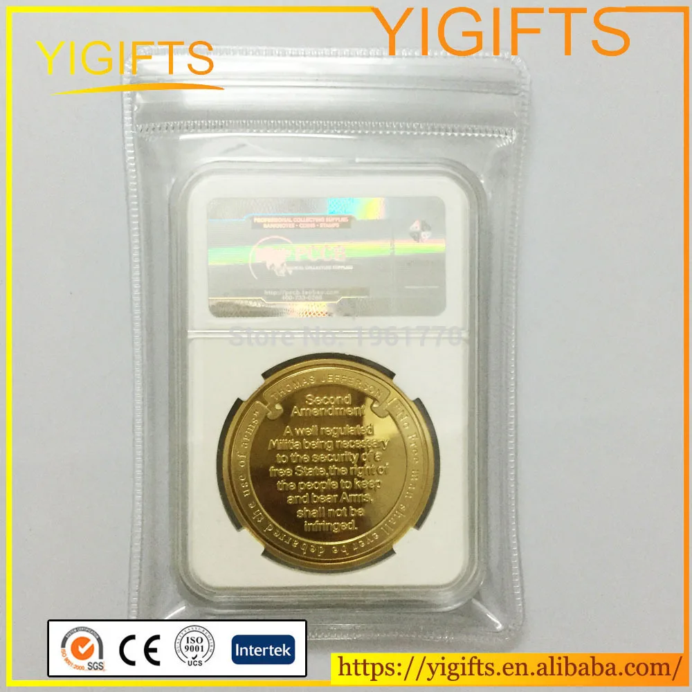 

1pcs US of American Apollo Gold Plated Coin Souvenir replica coins Earth to The Moon The First Step Free shipping