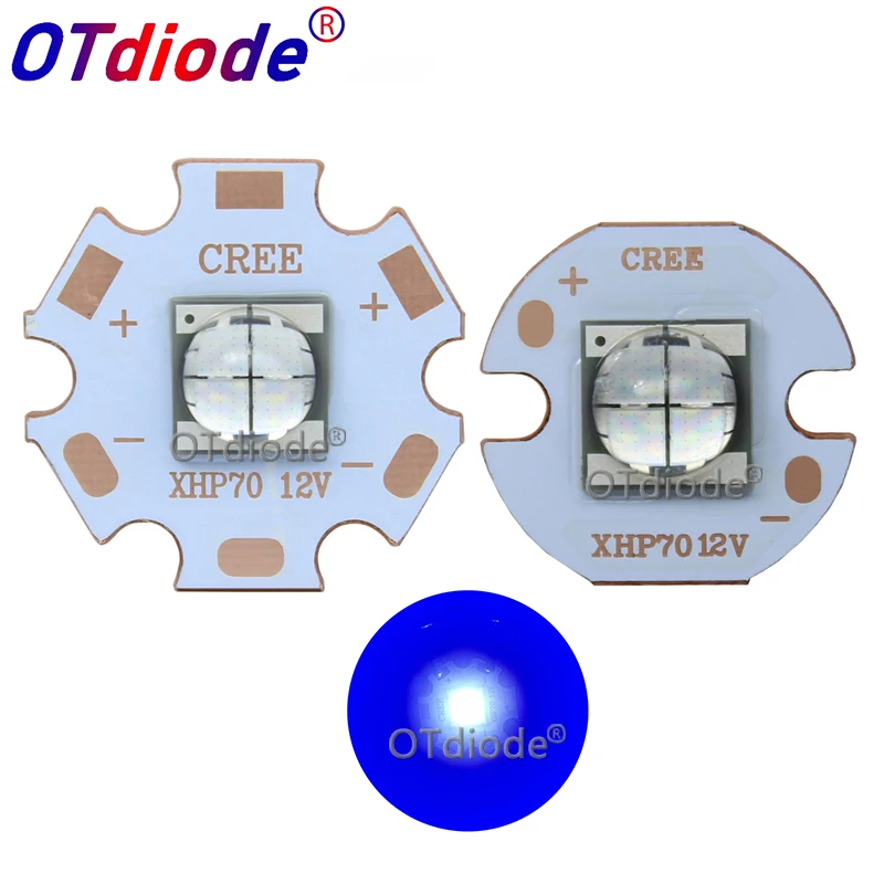 1 шт. 7070 20 Вт 6V12V светодиодный сменный Cree XHP70.2 SST-90 светодиодный излучатель синий 450nm автомобильный светильник диодный чип светильник с медной печатной платой