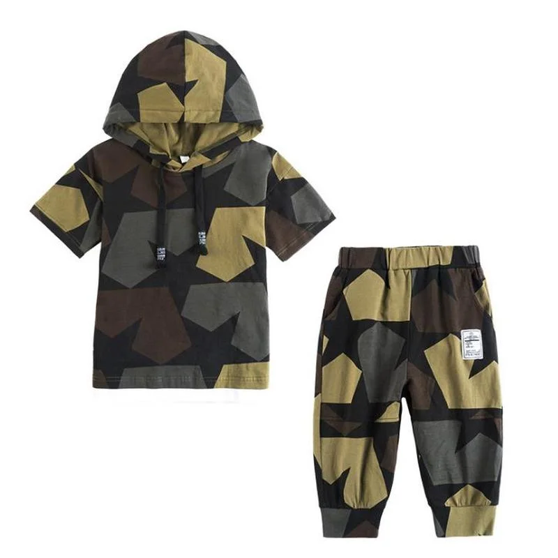 Летний детский костюм футболка с коротким рукавом + штаны для мальчиков 4 7 9 13 лет