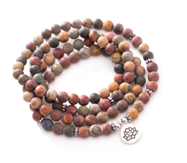 

multicolor 108 beads 8mm elastic adjustable Lotus life tree Buddha OM eye Chakra Reiki agate Onyx Bracelet necklace hug3s