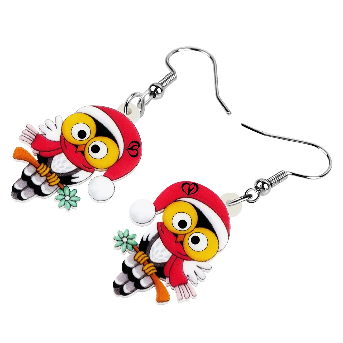 BONSNY Акриловая Рождественская Милая Красная шляпа с совами модные украшения