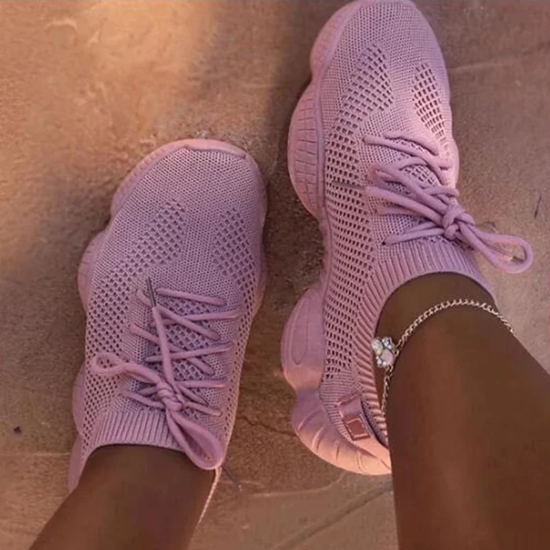 

Vulcanized Shoes Mesh Lace Up Female Sneakers Comfort Walking Shoes Woman Casual Breathsble Ladies Plus Size Dropshipping Women