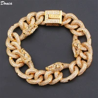 donia jewelry european and american fashion luxury hip hop flying leopard diamond bracelet snake bone chain creative bracelet