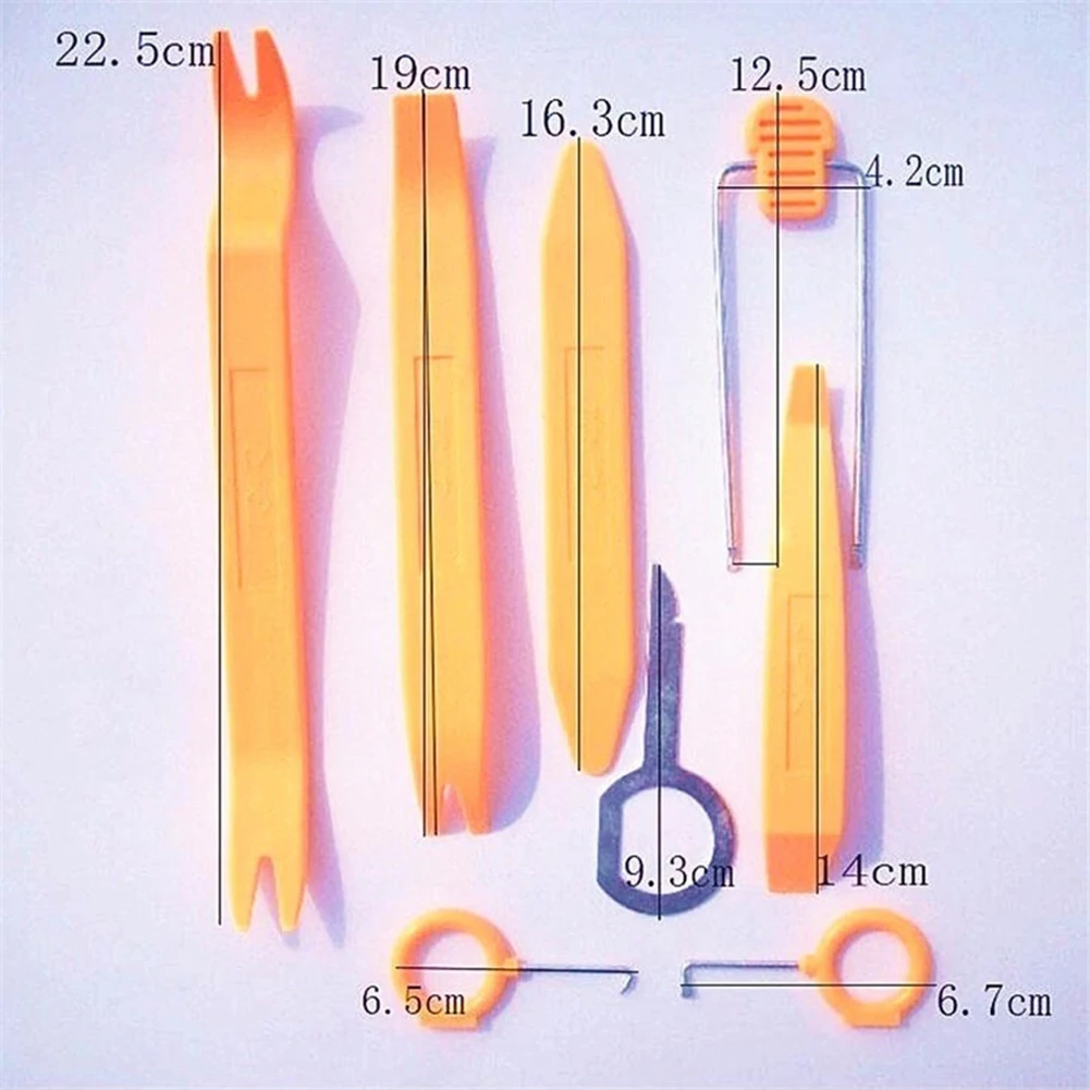 

12Pcs Car Portabl ePlastic Auto Car Door Clip Panel Trim Radio Dash Removal Pry Repair Tools Kit Car Accessories