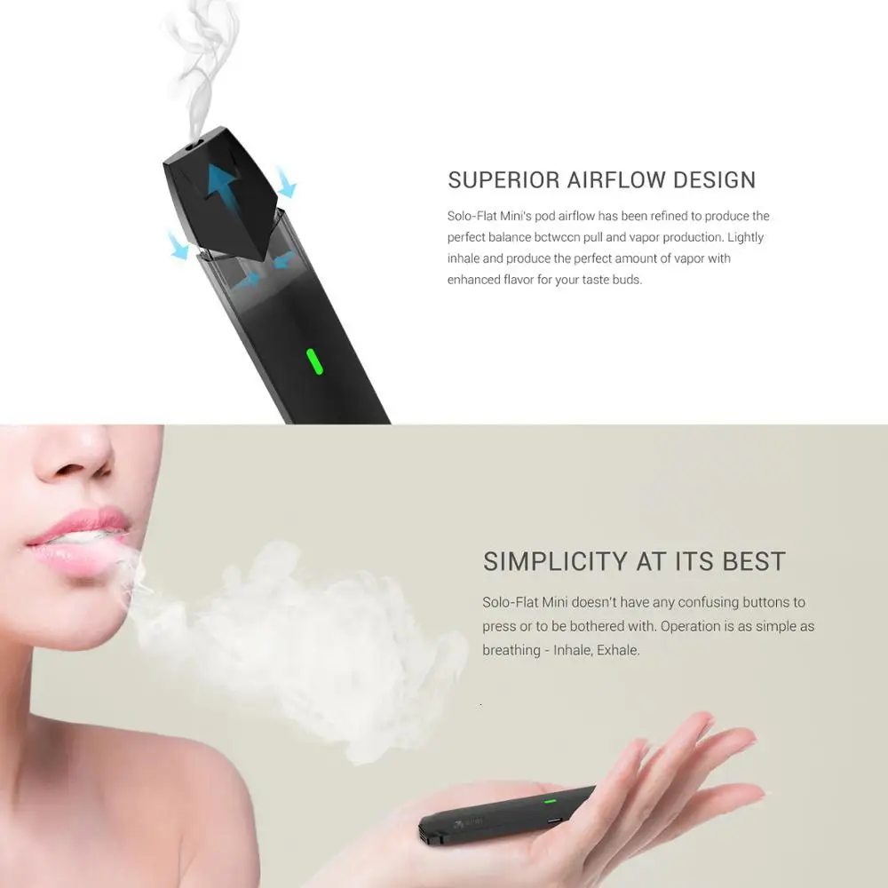 【Большой подарок 】 vaptio Solo Плоский Мини стартовый набор 12 Вт 1 0 мл электронная
