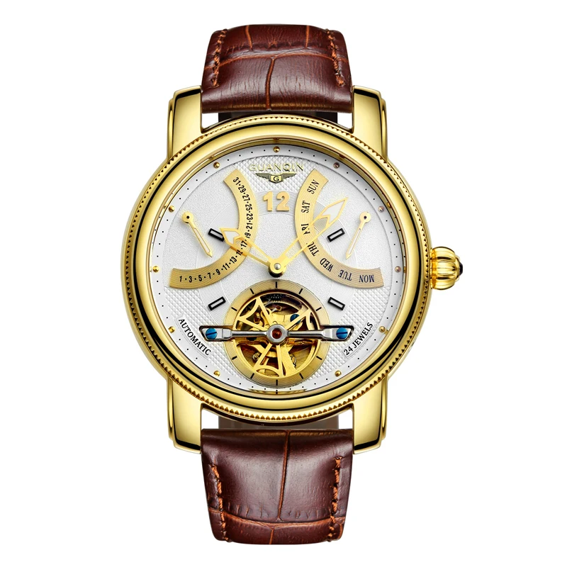 GUANQIN GJ16009 часы для мужчин люксовый бренд Tourbillon дизайн часы Мужские автоматические механические часы Reloj Relogio masculino - Цвет: 03