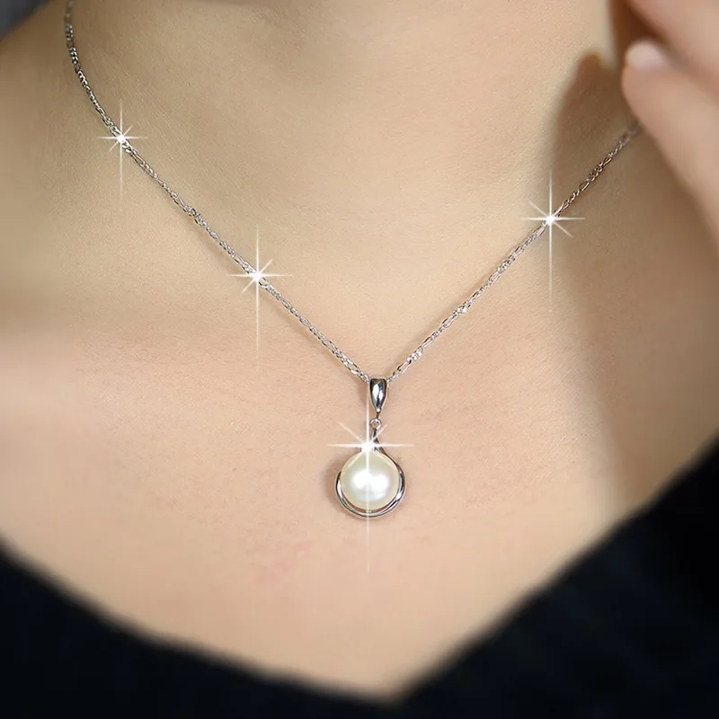 

925 Silver Jewelry Classic Pearl Pendants Fine Accessories for Wedding Engagement Party for Girlfriend&Wife Women Jewelry Gift