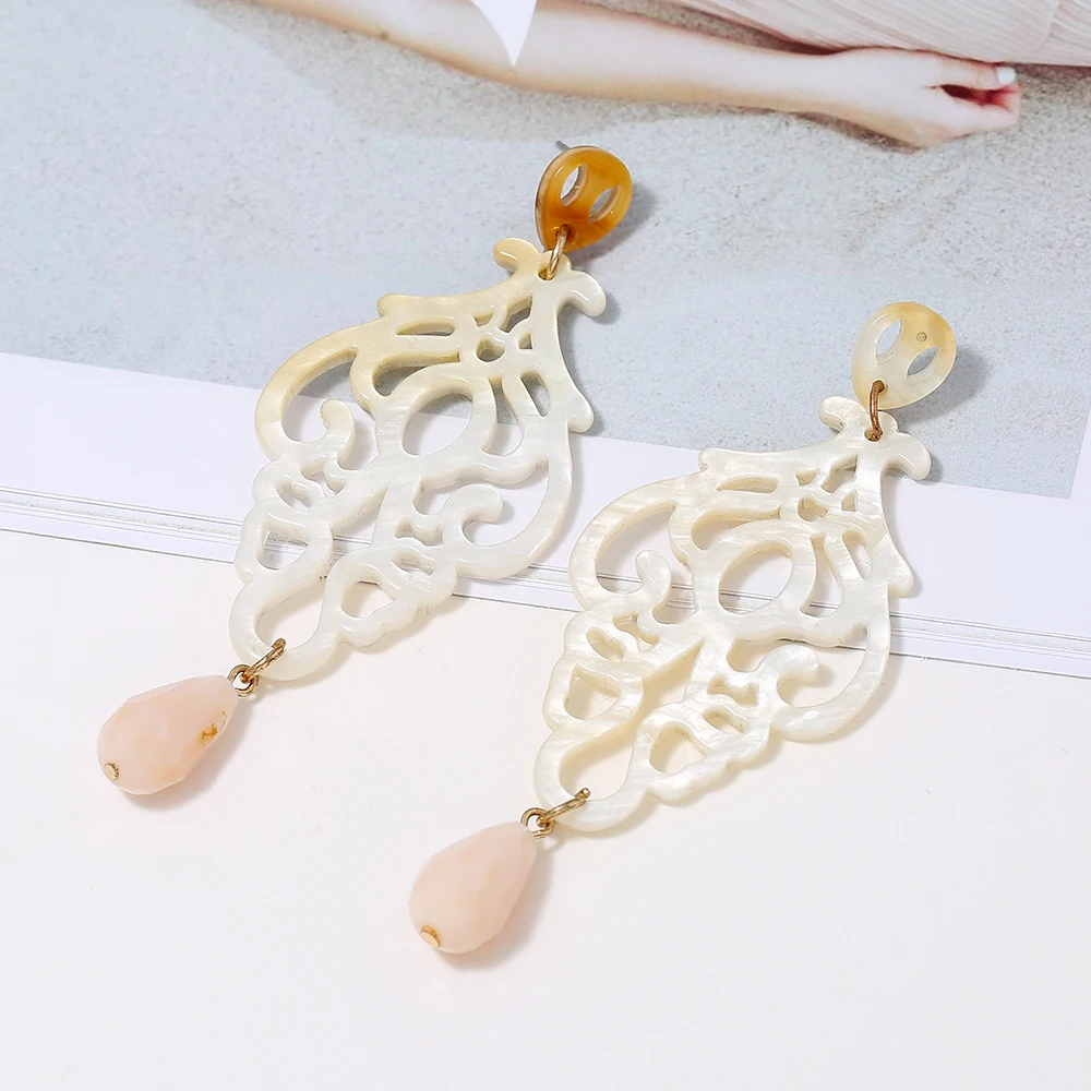 

Orecchini Direct Selling Brincos 2019 Acrylic Long Drop Earring Ethnic Color Beads Earrings Boho Handmade Earing Jewelry Women