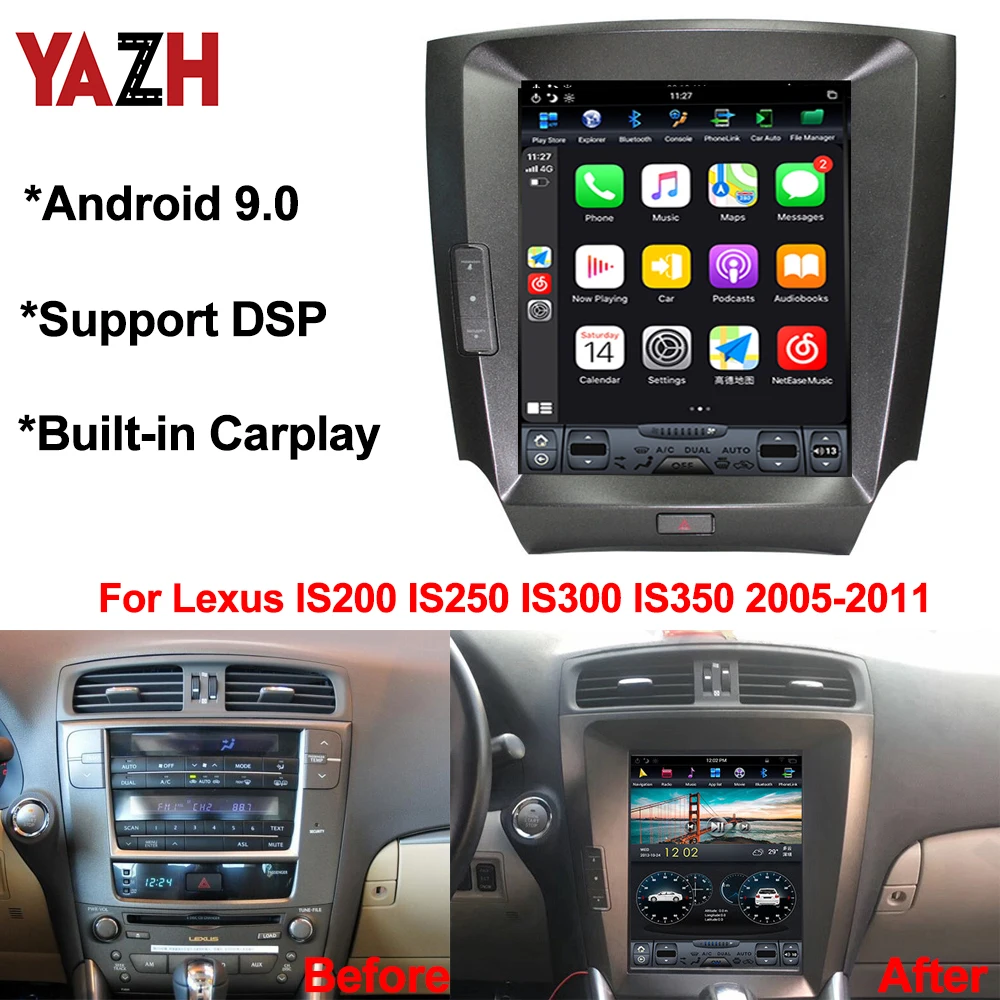 4+64GB Android 9.0 Auto Radio Player For Lexus IS200 IS250 IS300 IS350 2005-2011 Bluetooth 5.0 DSP 10.4" IPS GPS Navi Multimedia |