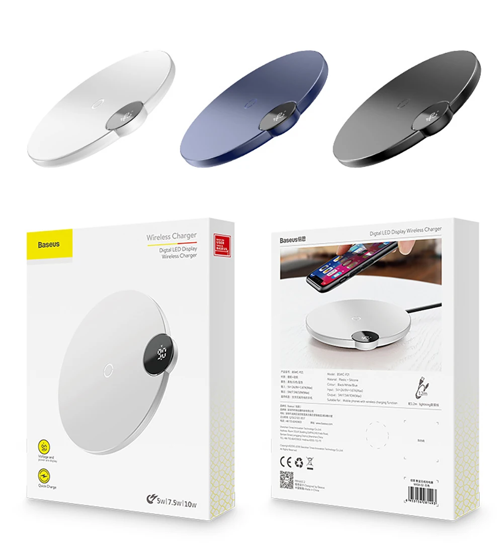 Светодиодный Qi беспроводной зарядный коврик для быстрой зарядки samsung Galaxy S10 S9/S9 + S8