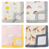 4 layers new cotton baby blankets newborn soft organic cotton baby blanket swaddle wrap towel scarf baby stuff