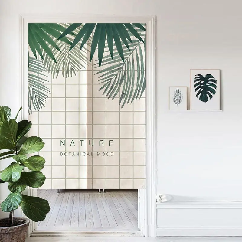 Скандинавские зеленые листья искусственная кухня ванная комната занавеска фэн