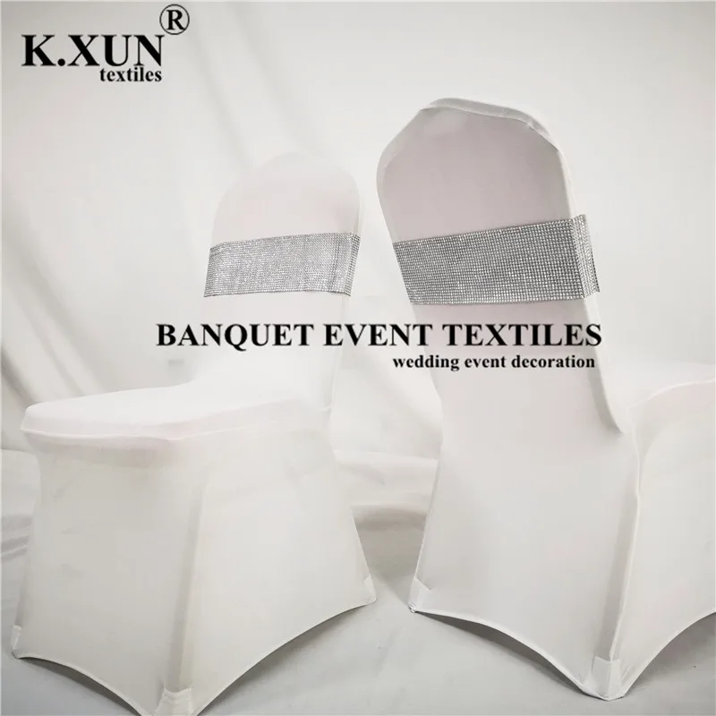 Banda de lentejuelas con hebilla para silla, funda para silla de banquete, decoraci&oacute;n para evento de boda, fiesta, 20 Uds.-0