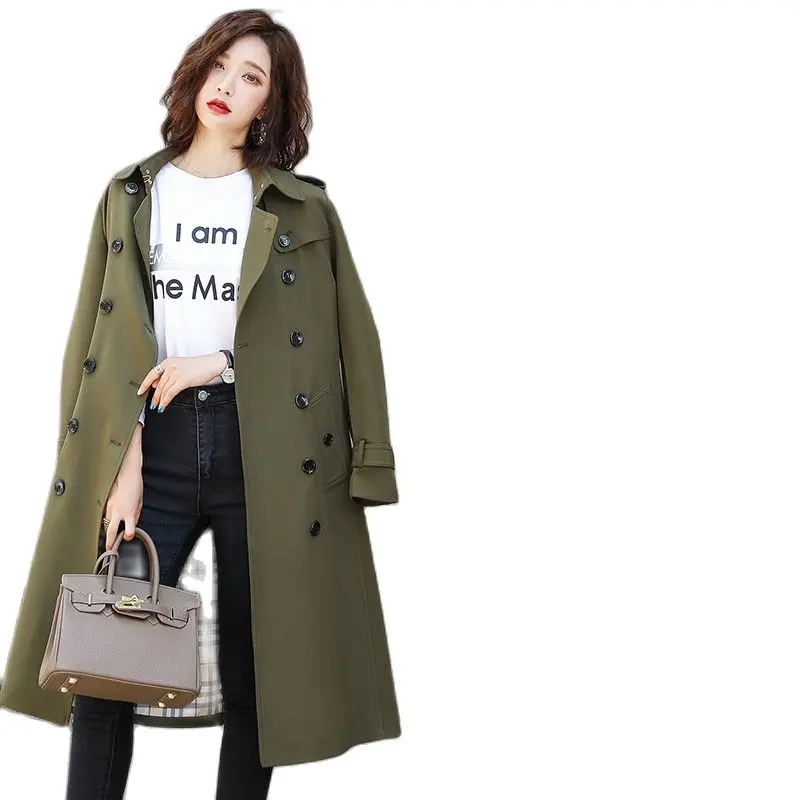 

2021 Korean trench coat women's windcoat korean coats women double breasted coat trench coat for women windbreaker women trench