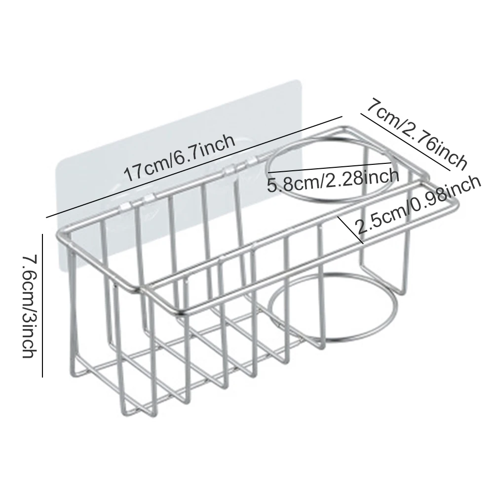 

Kitchen Sink Rack Stainless Steel Organizer Drain Rack Sponge Storage Faucet Holder Shelf Basket Organizer Bathroom Accessories