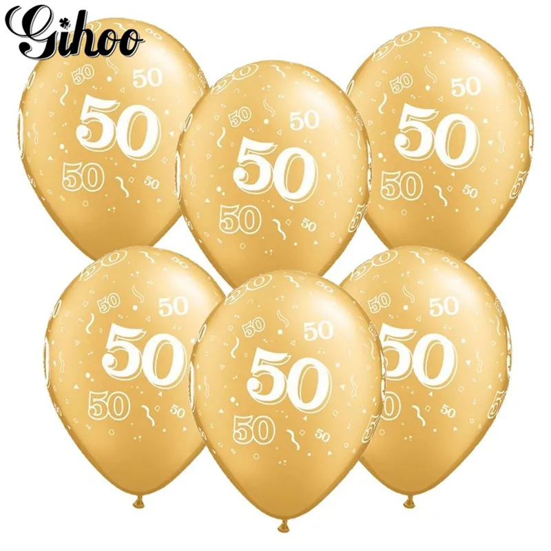10 шт. 12 дюймов золотой серебряный черный 21 30 40th 50th латексные воздушные шары для взрослых День рождения Свадебные украшения юбилейные поставки