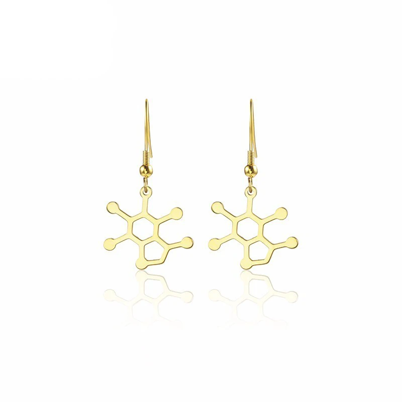 RIR простые серьги молекулы кофеина химия Лаборатория молекулярные женские