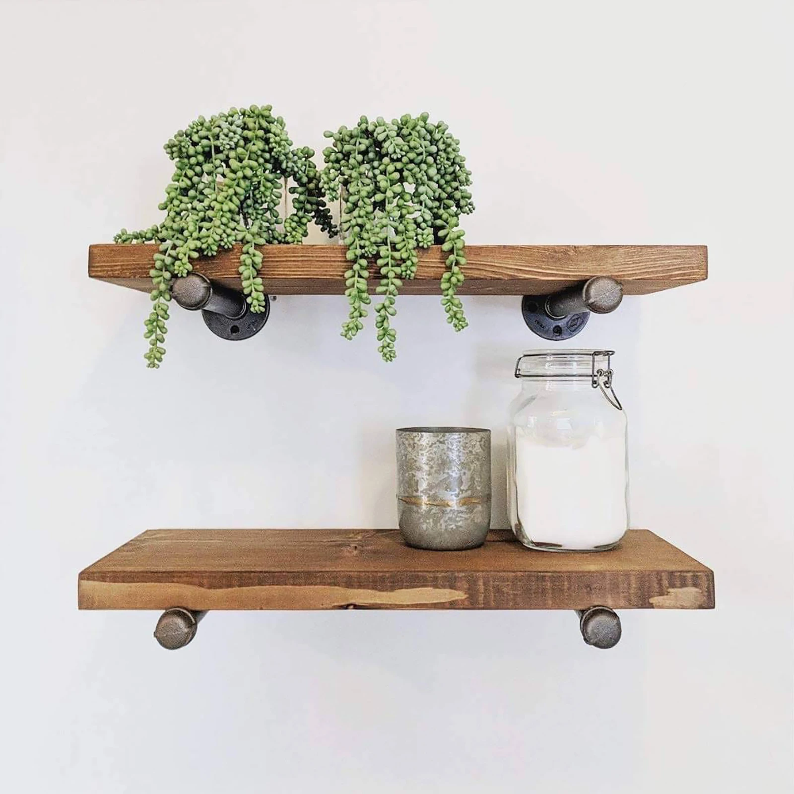 

4 Pipes Shelf Brackets Industrial Shelving Bracket Hardware Holder (Wood Plank Not Included)