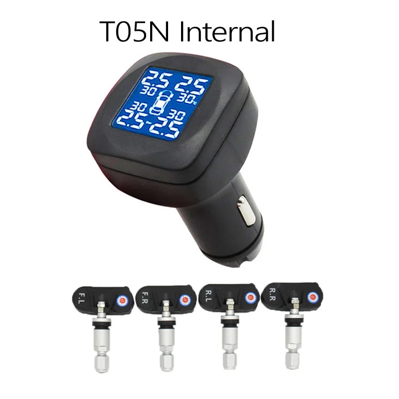 T05N Internal Система контроля давления в автомобильных шинах Visture TPMS, 4 внешних внутренних датчика, мониторинг сигарет в шинах T05N T05W Pro - Тип: T05N Internal